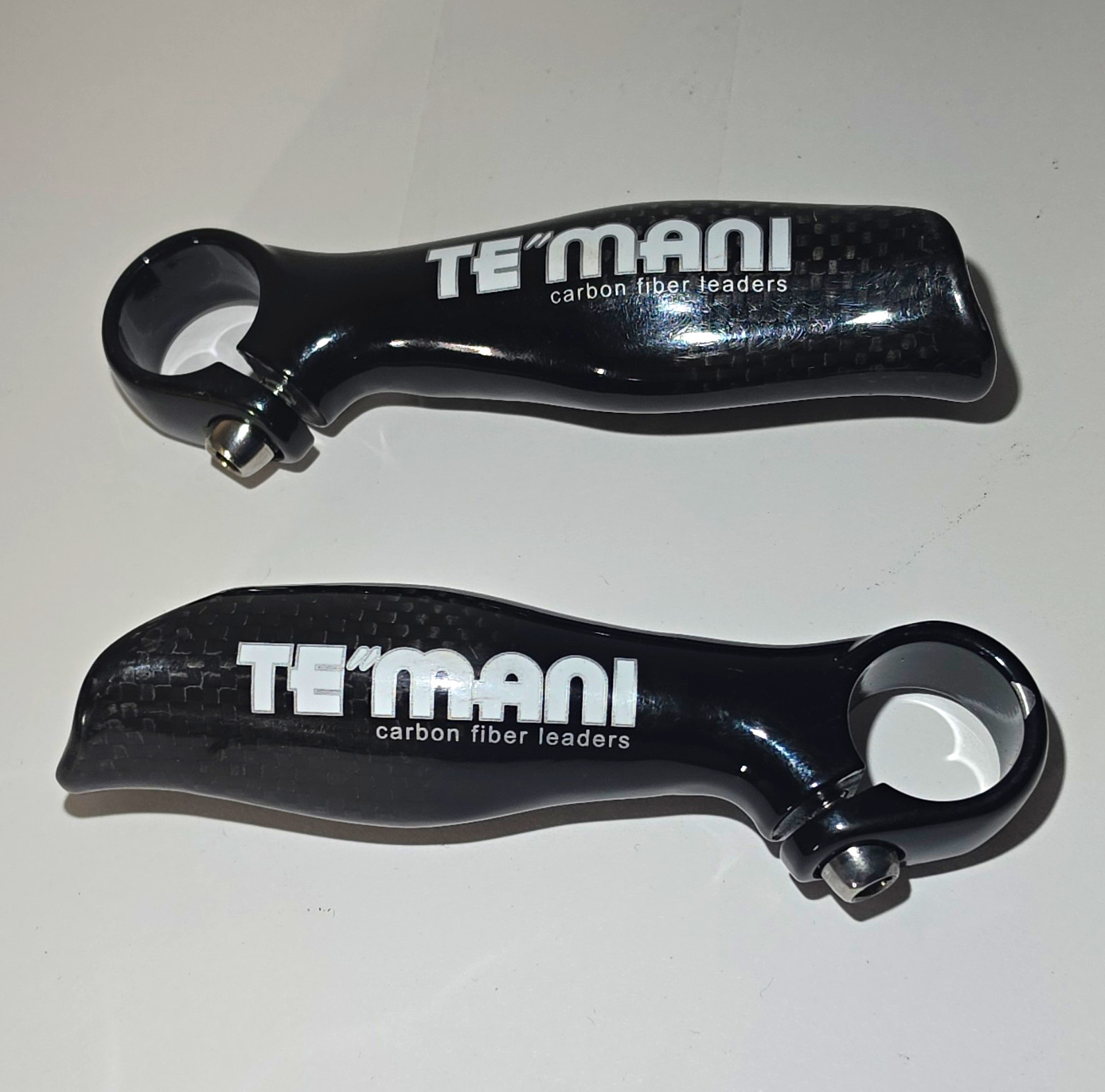TE»MANI Bicycle Bar Ends Pair, Carbon Fiber, Black, Universal Fit