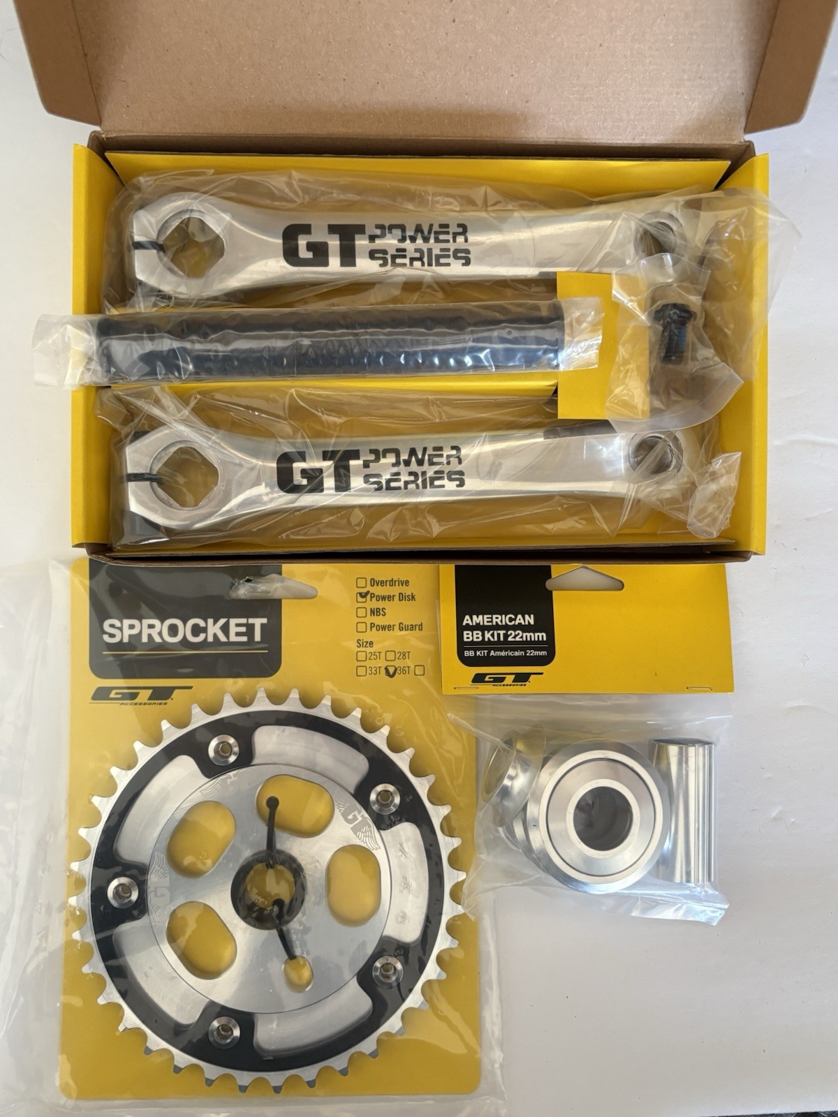 GT POWER SERIES CRANKS/POWER DISC/BOTTOM BRACKET KIT