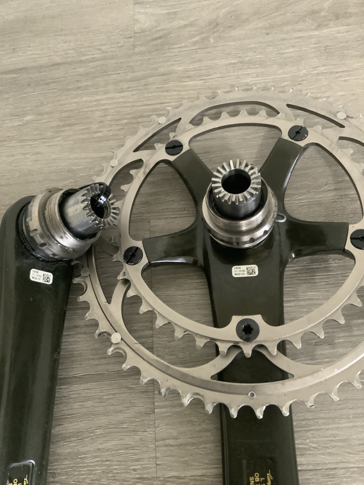 CAMPAGNOLO RECORD CRANKSET DOUBLE 53-39 TOOTH 177.5 MM ARMS 10 OR 9 SPEED W/ BB