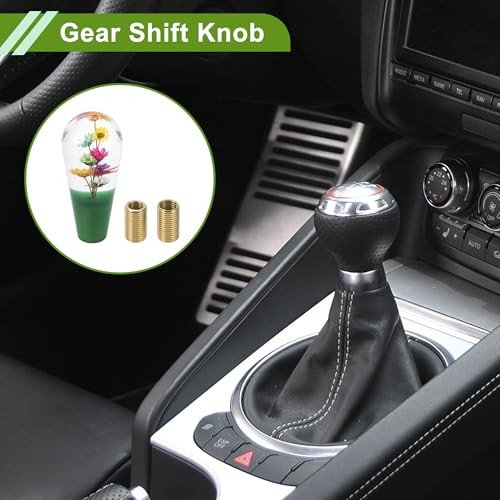Flower Shift Knob Universal Gear Shifter Knob Acrylic Stick Shifter Lever Green