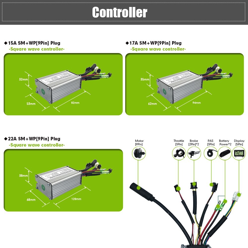 Electric Bicycle Gear Rear Rotate Motor Conversion Kit 36V/48V 250W 350W 500W