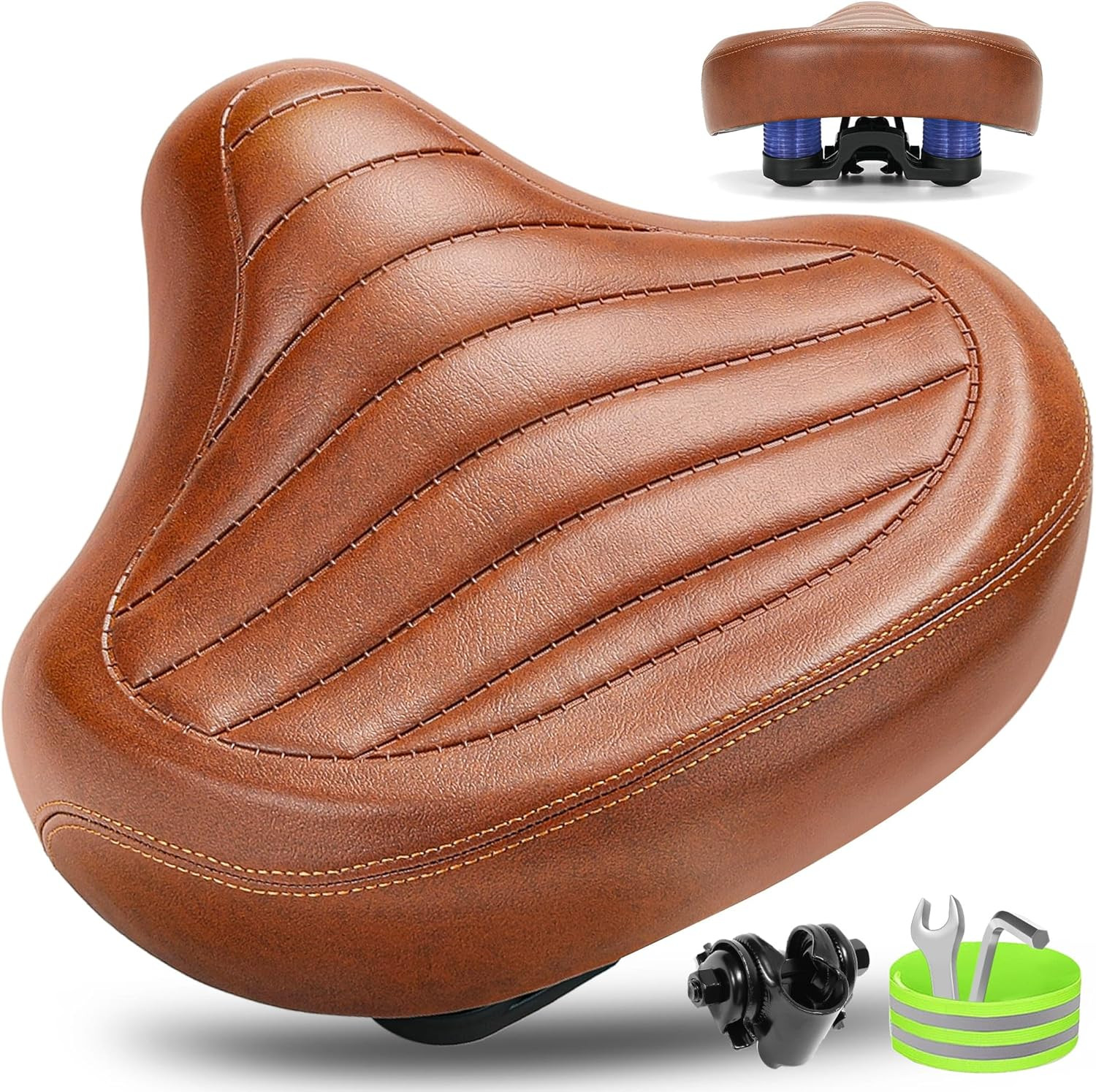 New Noseless Bike Seat for Men Women Comfort Wide, Large Soft Padded Bicycle Sea