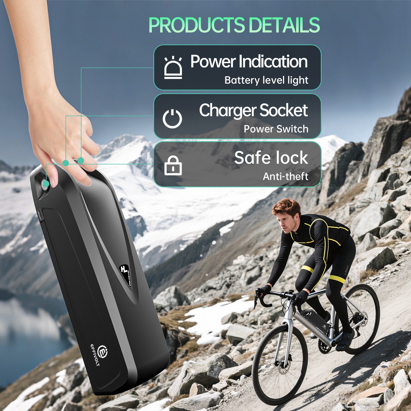 Ebike battery 36V 13Ah 15Ah electric bicycle Li-ion b-attery pack for 500W motor
