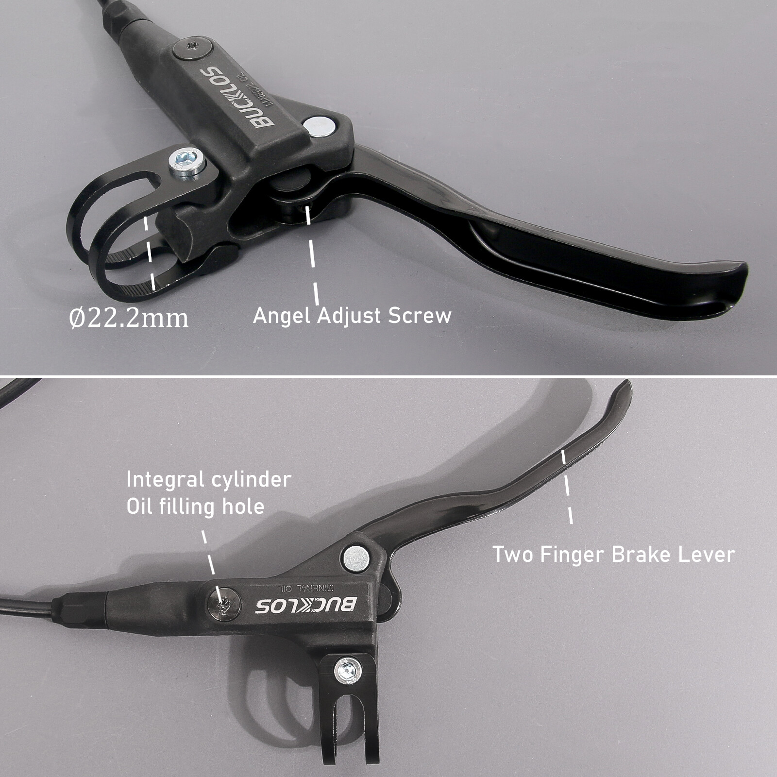 Front+Rear Hydraulic Disc Brake Set Levers 2-Piston Bicycle Oil Brake 800/1550mm