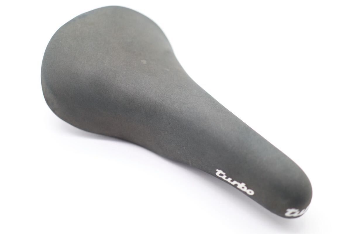 Selle Italia Turbo 1980 Black Leather Nubuck Saddle Classic Road MTB Made Italy
