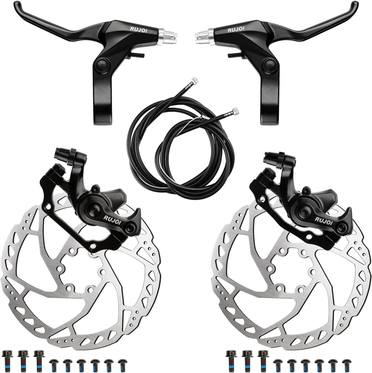 Bike Disc Brake Kit, Aluminum Front and Rear Caliper, Full Aluminum Alloy Bicycl