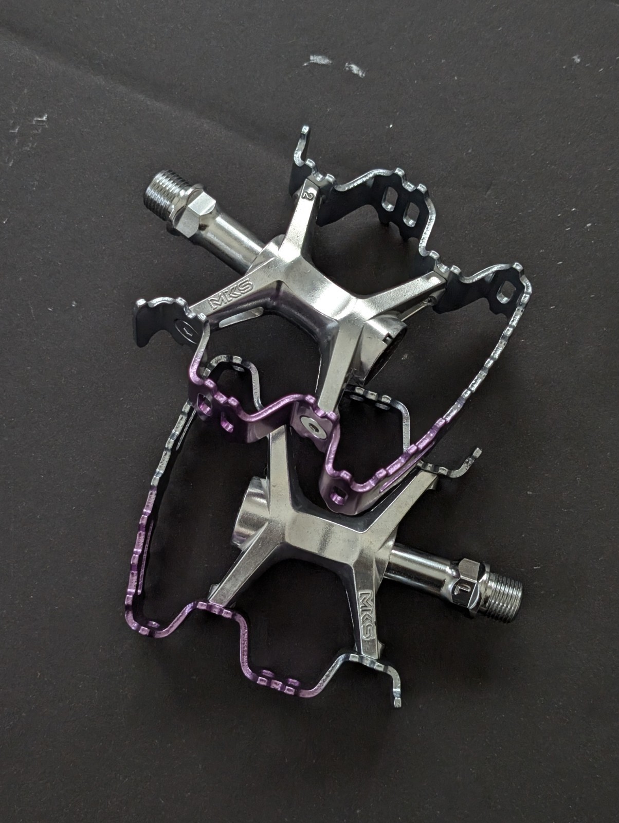 MKS AURORA Ezy Superior Pedals PURPLE/SILVER made in Japan