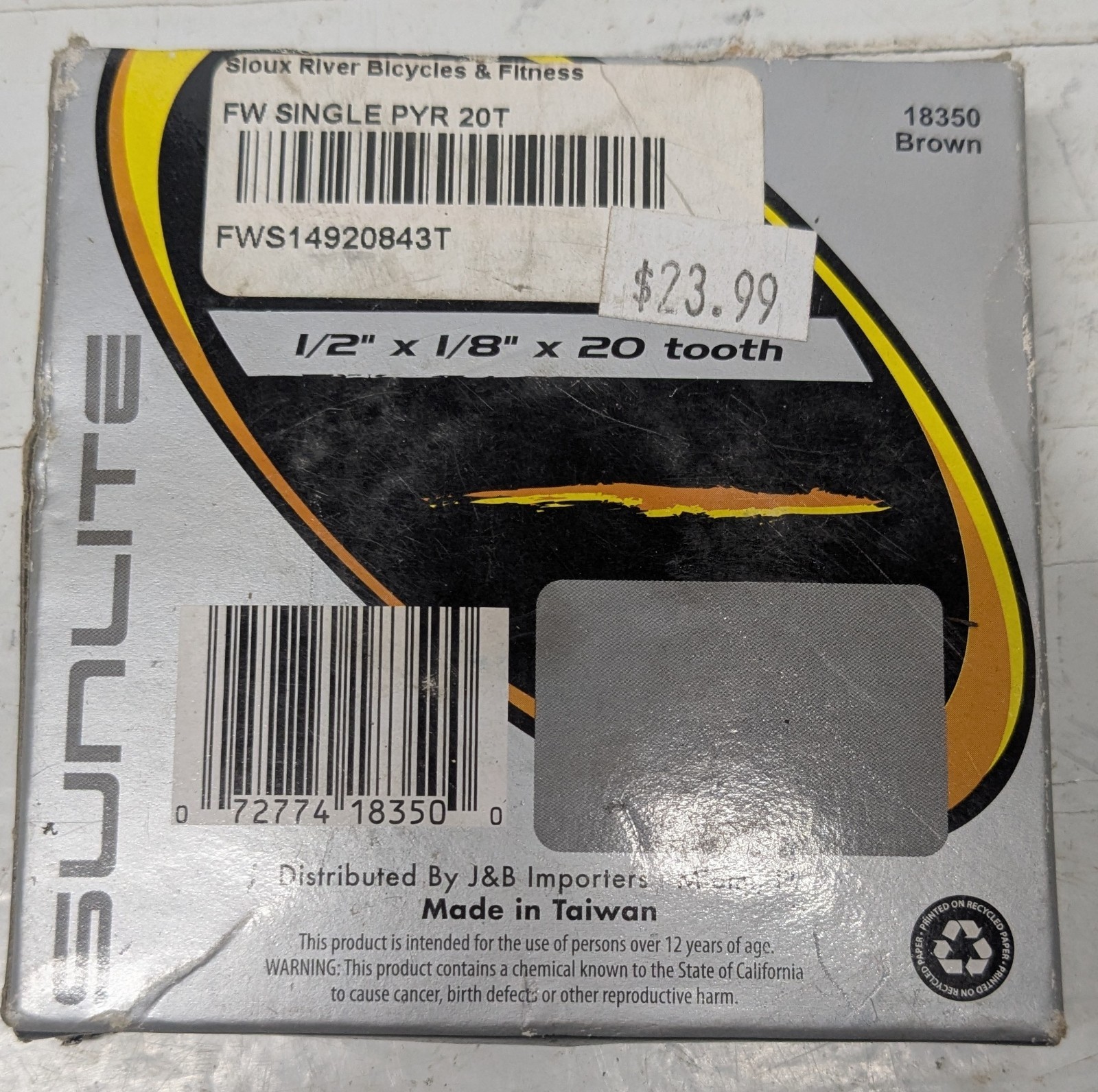 NOS Sunlite by Dicta Brand~Lida 1/12″ x 3/32″ x 14 Tooth Single Speed Freewheel