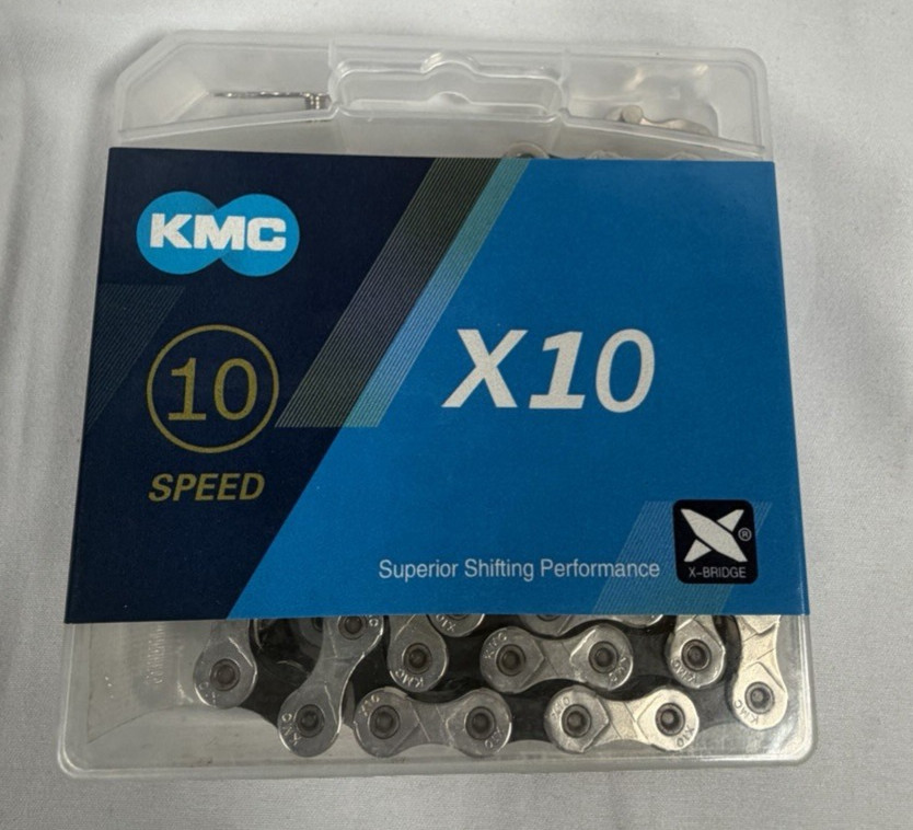 KMC X10 10 Speed Chain 116 Link Silver/Black 1/2″