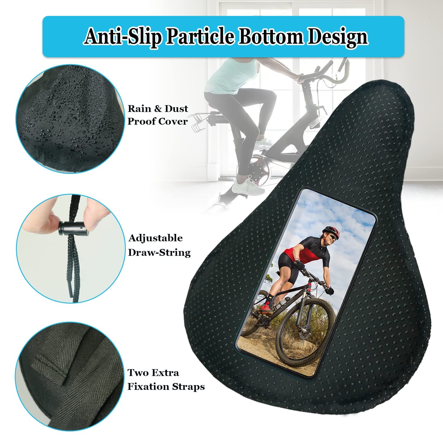 Gel Bike Seat Cover Padded Bicycle Saddle Covers for Women& Men Most Comfortable