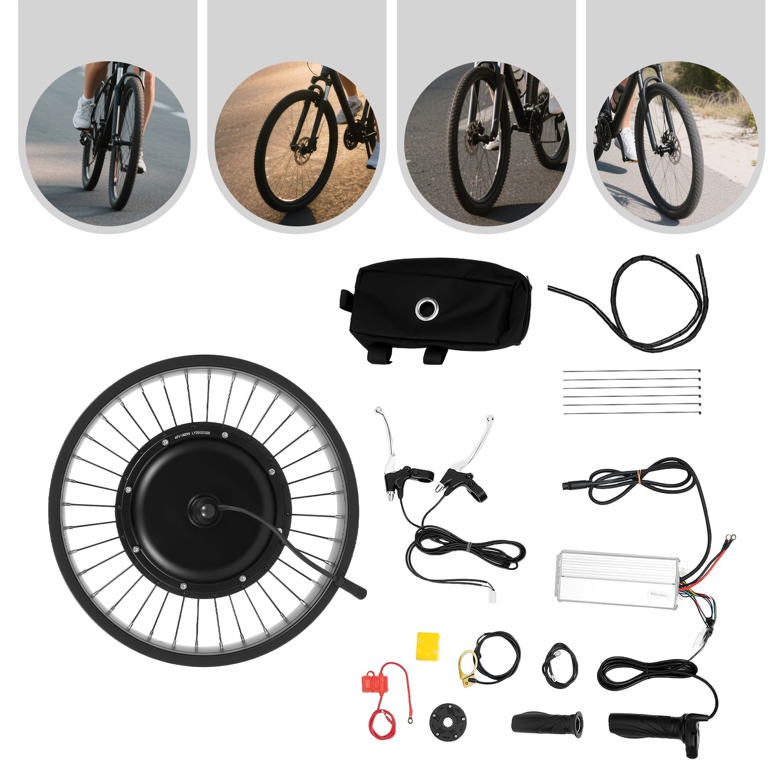 Electric Bicycle EBike Conversion Kit E-Bike Front Wheel Frame Kit 500 rpm