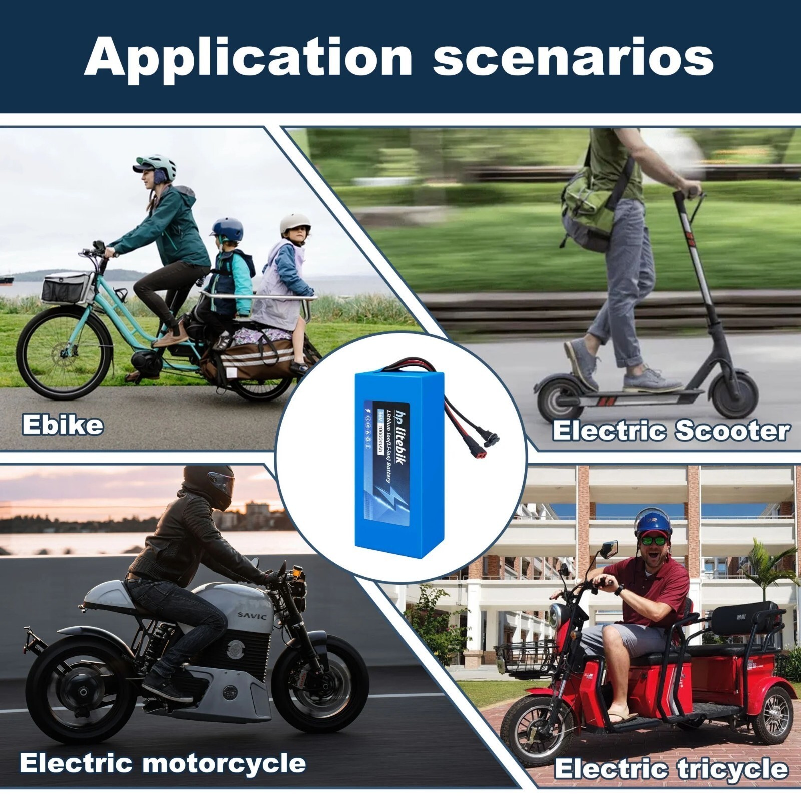 36V Ebike Lithium Battery 30A BMS For 100W-1000W Electric Bicycle Bike UL 2271