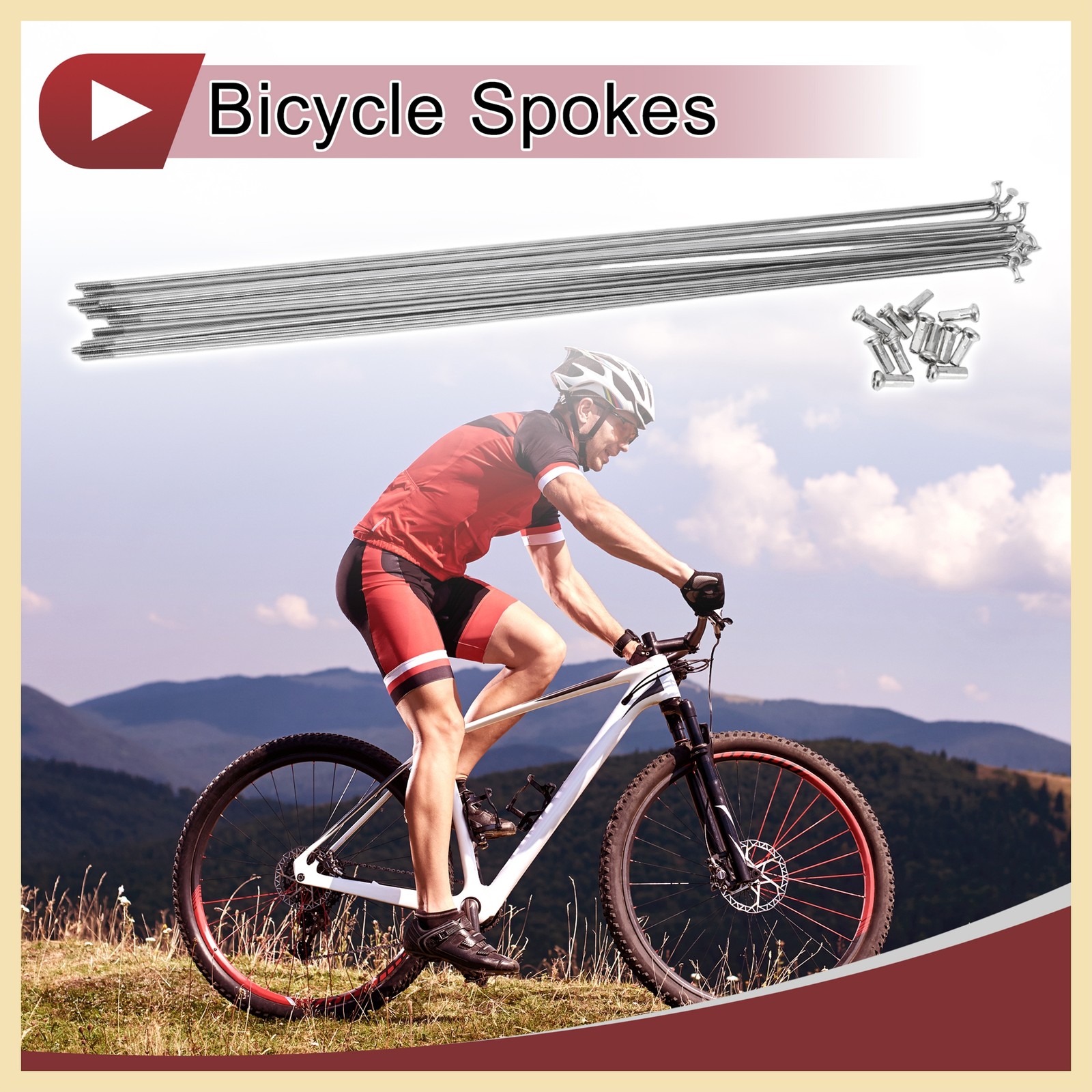 12Set 14G Bicycle Spokes 285mm Bike Wheel Spokes 304 Stainless Steel