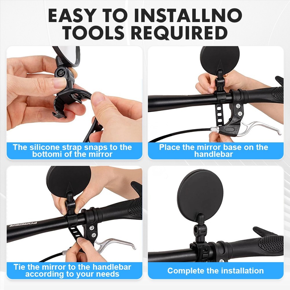 Electric Bicycle Scooter Reversing Mirror Rearview Mirror Wide Angle Convex
