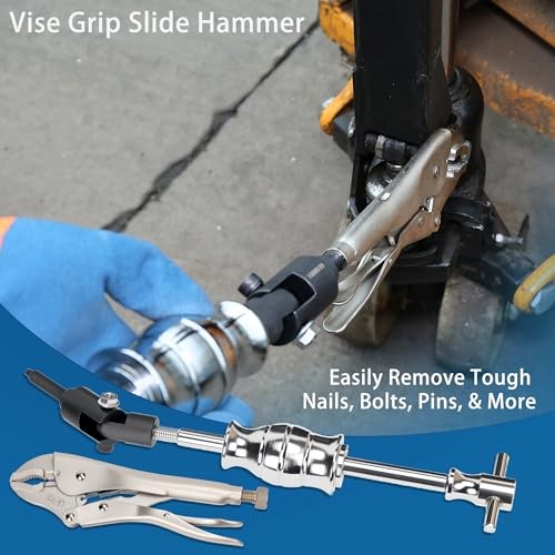 Locking Pliers Slide Hammer Puller Set – 9.8 in – 2 lb Slide – Locking Pliers