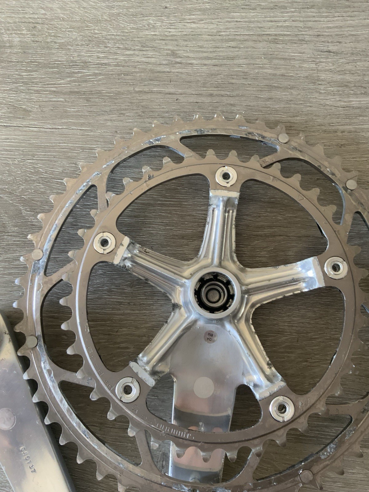 SHIMANO DURA ACE CRANKSET 7700 DOUBLE 172.5 MM ARMS 53-39 TOOTH OCTALINK