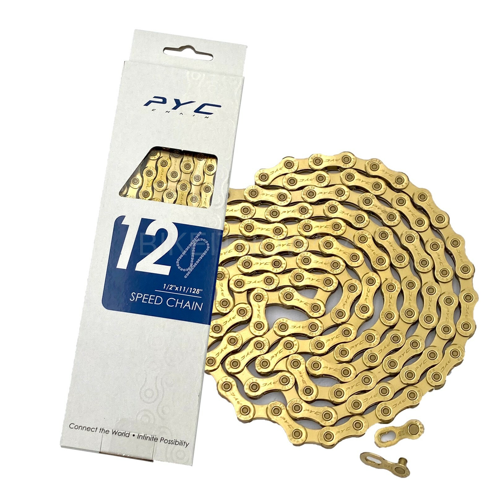 PYC 12-Spd 1/2″X11/128″ 126L Bike Ceramic Coating Chain Ti Gold fit Shimano/Sram