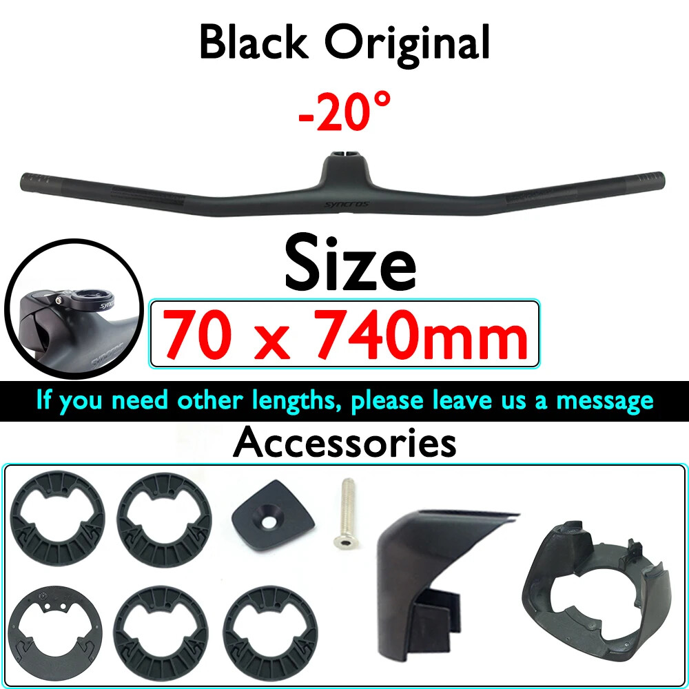 Full Carbon MTB Bicycle Integrated Cockpit Handlebar 740-780mm -20° UD Matte