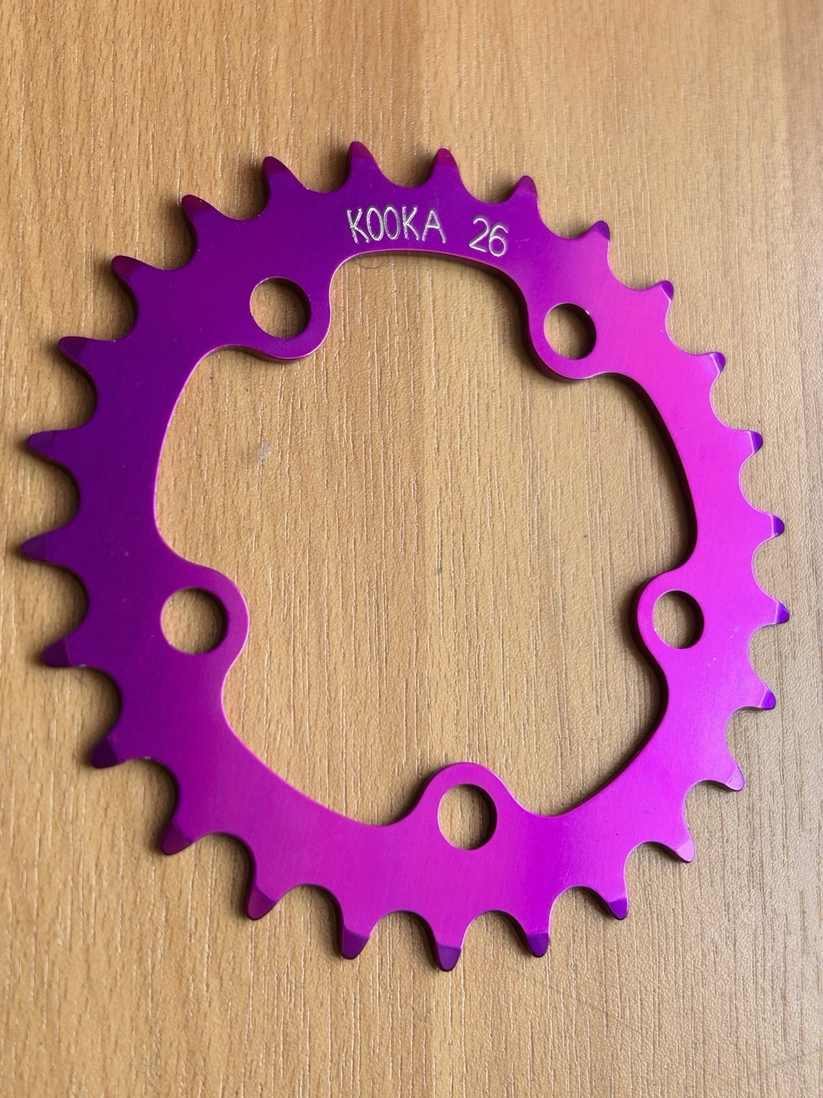 NOS Vintage Kooka 26T Chainring 74 BCD 3DV Purple 90s MTB CNC Grafton Cook Bros