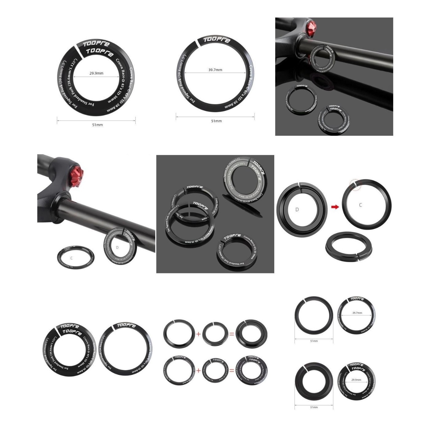 Cycling Headtube Reducer Tapered Tube 1.5in 1pc Adapter Headtube Parts