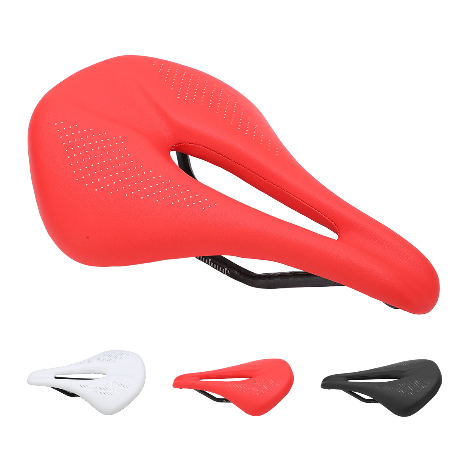 155mm Widen Carbon Fiber Leather Saddle Cushion Hollow Cycling Road NEW