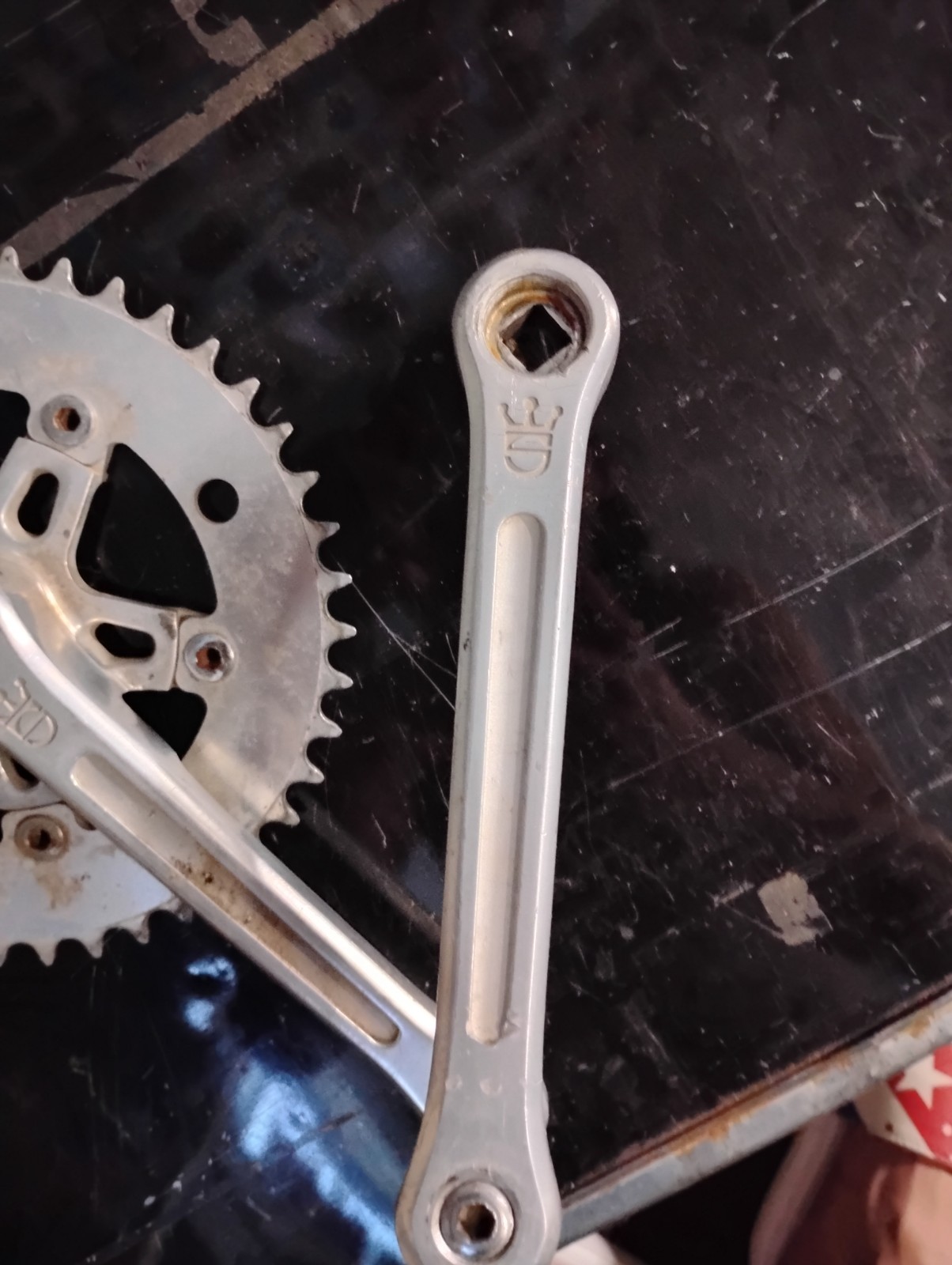 Vintage Sugino S Crown 170mm Square Taper Single Chainring Crankset