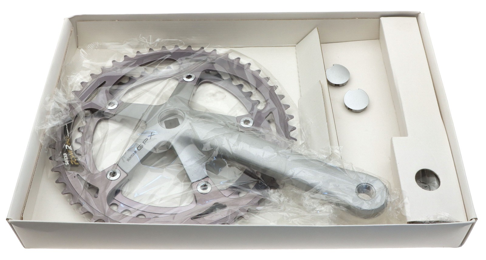 Sun Tour GPX CW-90 Crankset 8 Speed 172.5mm Silver 52/42 NOS NEW VINTAGE