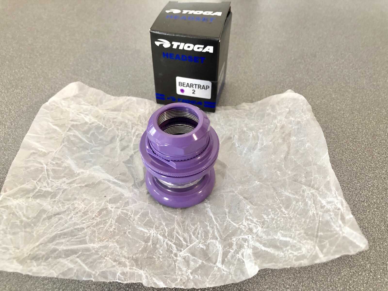 OLD SCHOOL BMX BEARTRAP 2 HEADSET TIOGA MD LAVENDER PURPLE 1″ threaded NEW tange