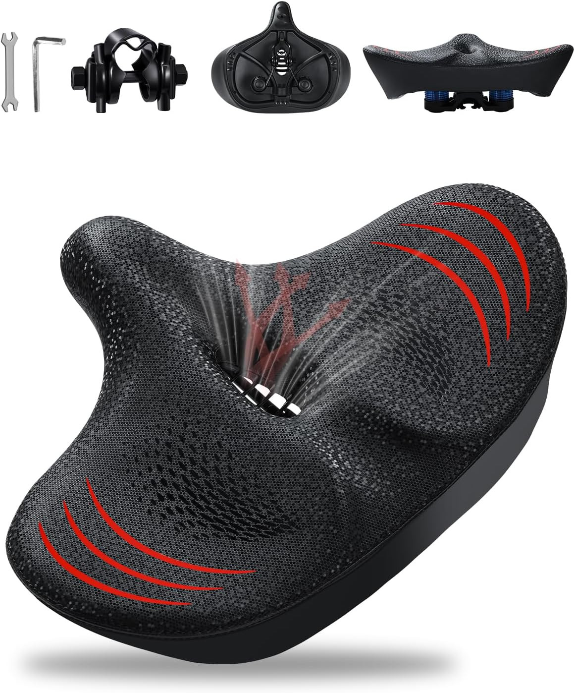 2026 NEW Oversized Bike Seat for Men and Women, Extra Wide Bicycle Seat Cushion,
