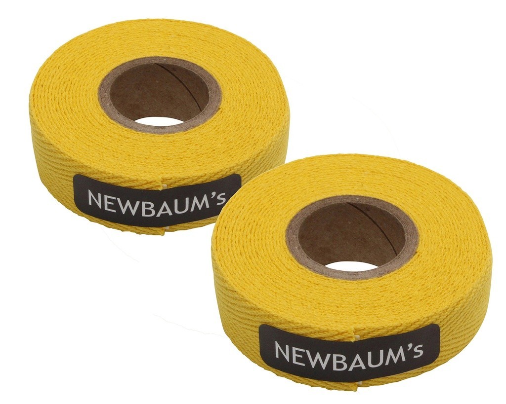 2-Rolls Newbaums Cotton Cloth Road Fixie Bike Handlebar Bar Tape Wrap Yellow