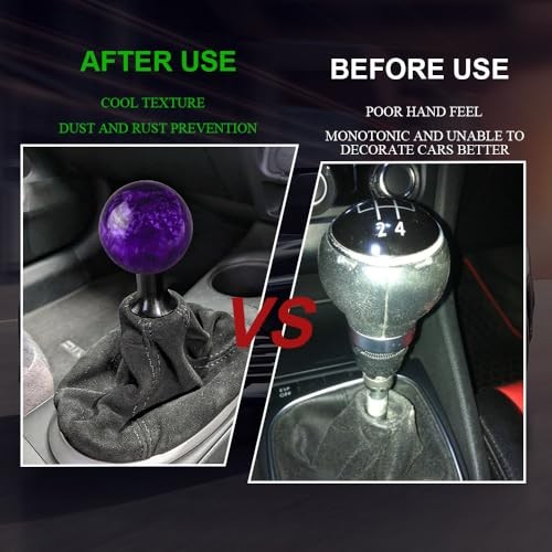 Shift Knob Manual Gear, Shifter Knobs, Acrylic Round Gear Shift Stick Purple