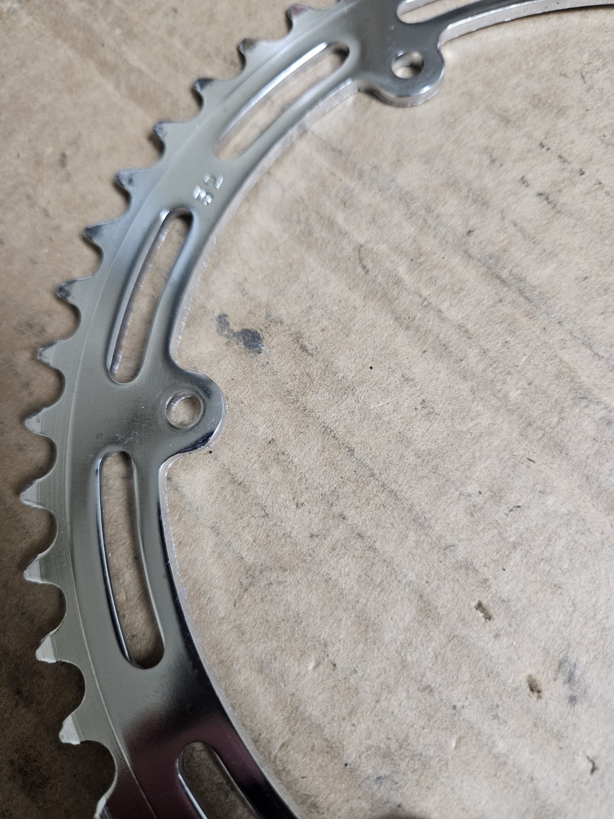 Vintage NOS 3 bolts Chainrings 52/47T for cottered crank, steel, Road 60s 70s