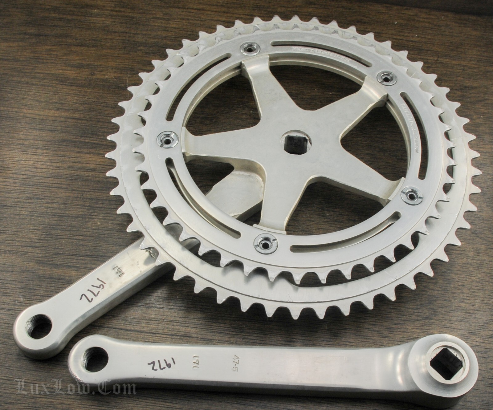 Vintage Sugino Mighty Competition RoadBike CRANKS 171mm52t44t Chainrings Bicycle