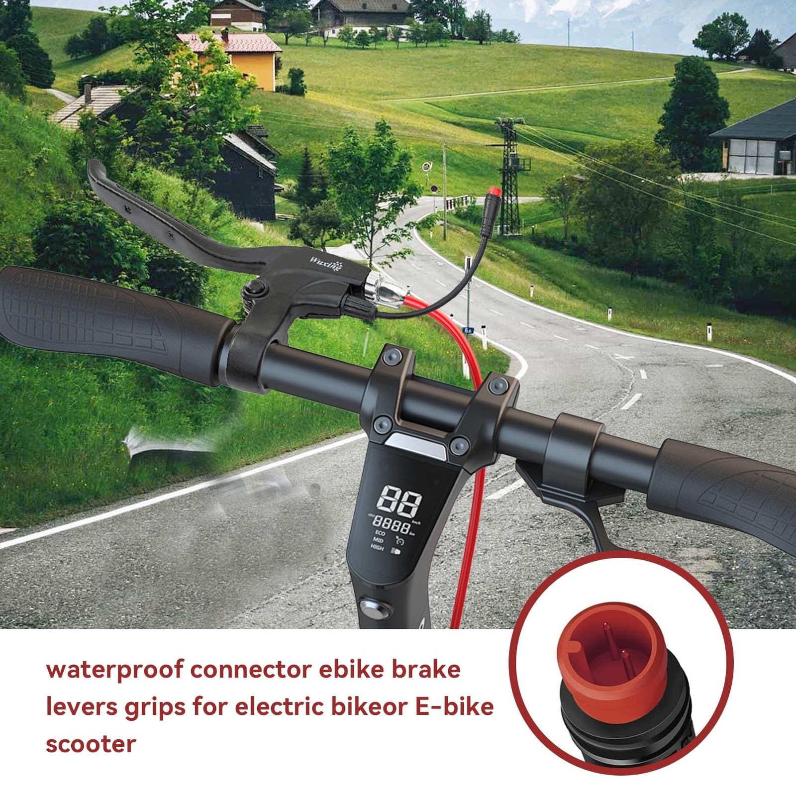 Waterproof 2 Wires Left & Right E-Bike Brake Lever, Electronic Brake Lever Ha…