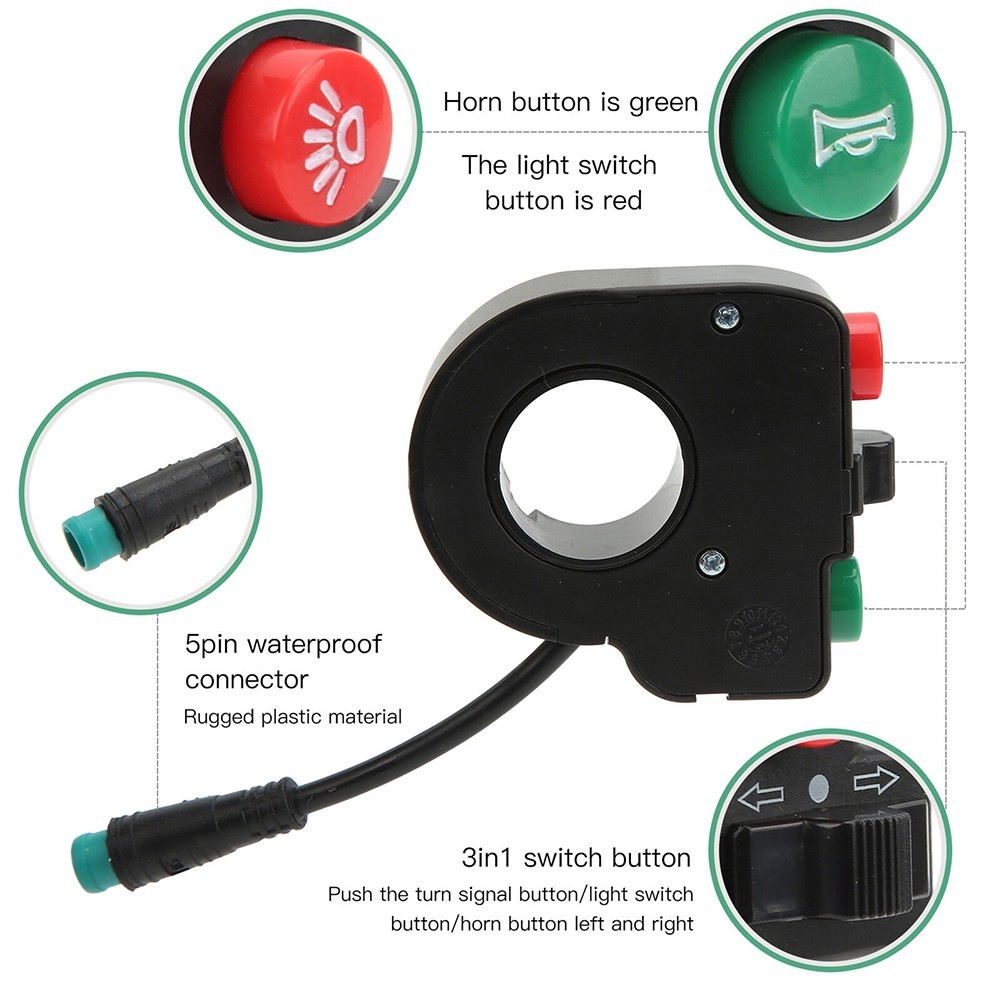 Efficient Electric Bike Scooter Handlebar Switch for Horn and Turn Signals