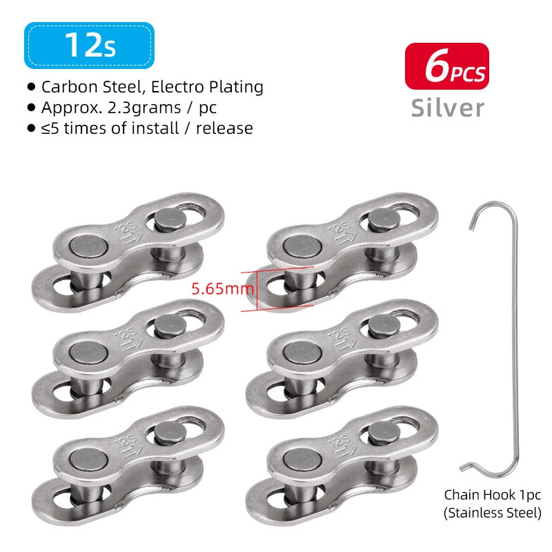 6 Pair Bike Quick Link Chain Connector 1-12 Speed Reusable MTB Road Master Link