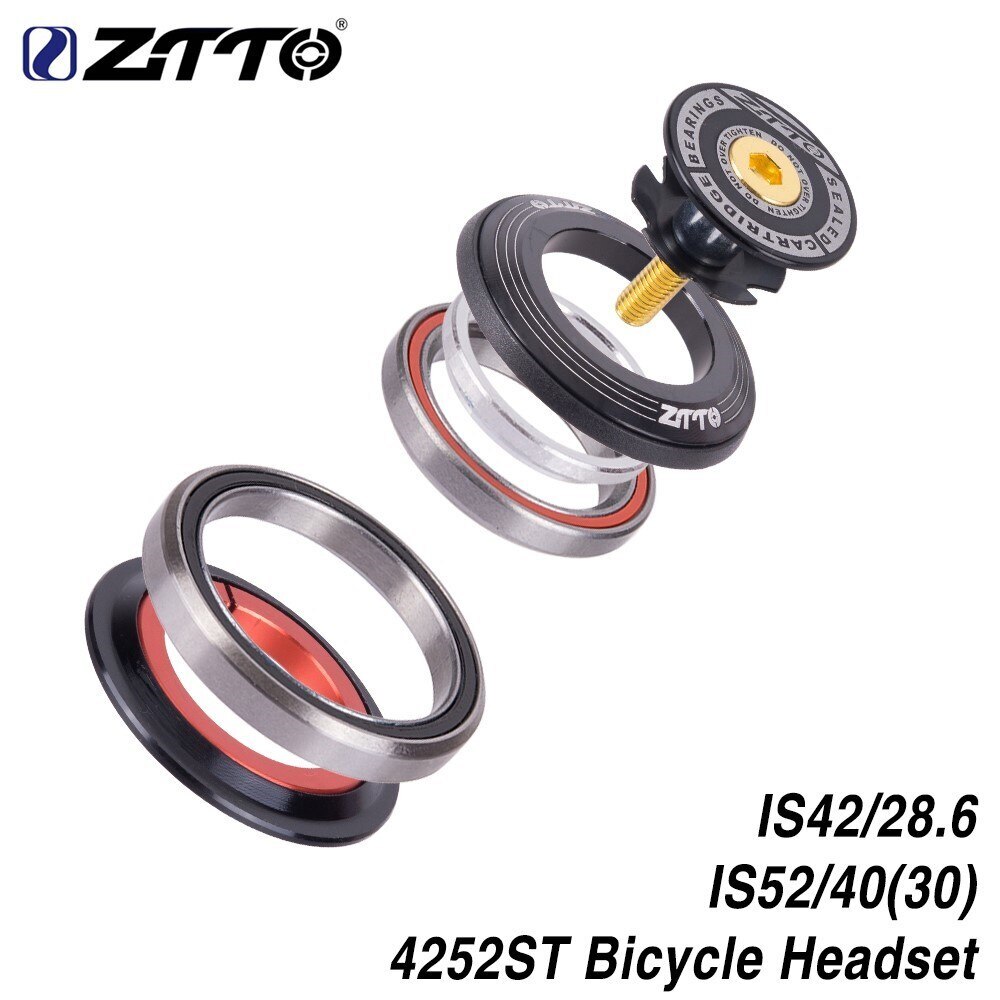 Bicycle Bearing Headset 42mm 52mm 1 1/8″-1 1/2″ Tapered Tube Fork to Straight