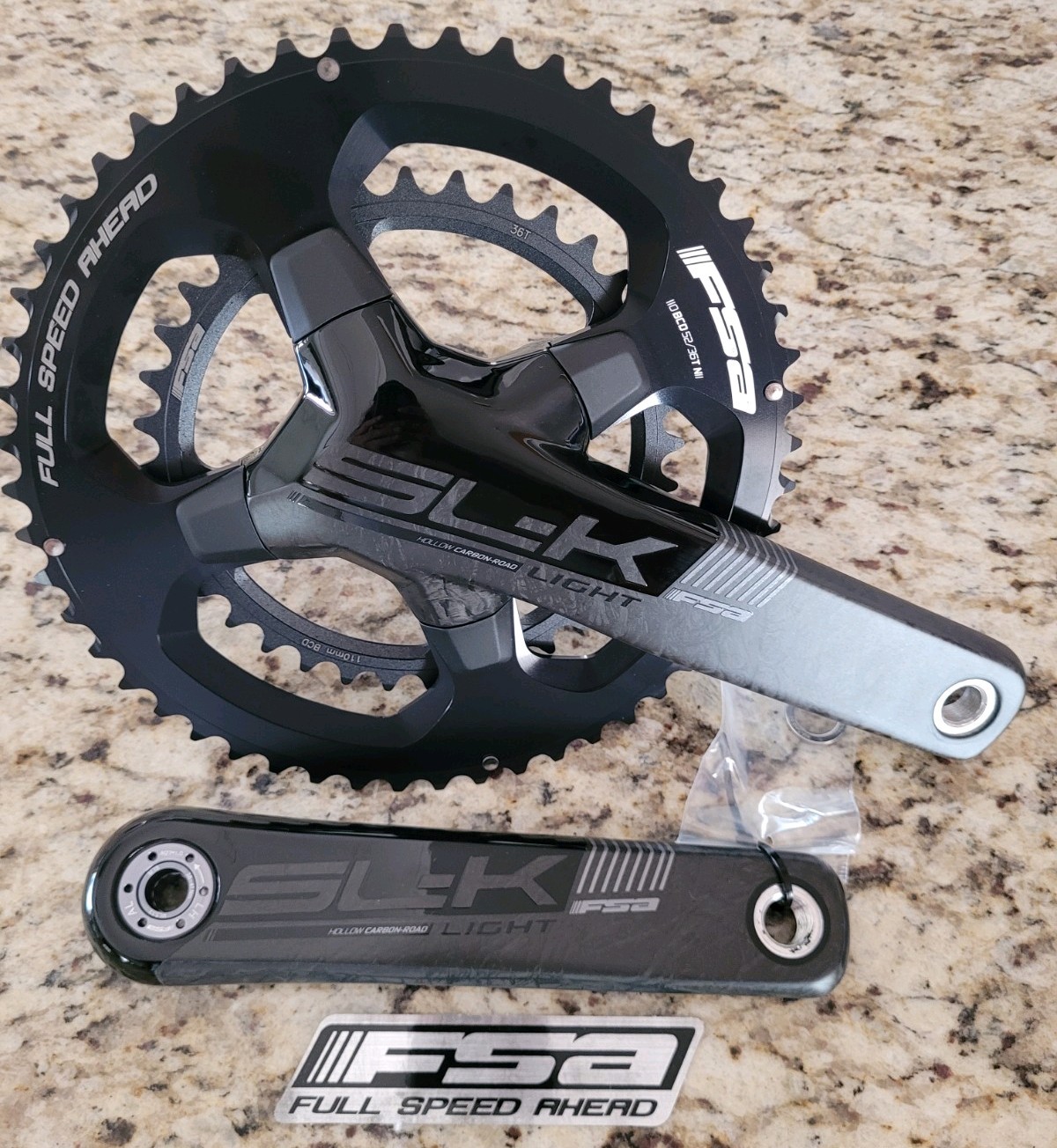 FSA SL-K Light ABS 52/36T 2×11 Speed 386EVO Carbon Crankset W/ BB386 to BB86 BB