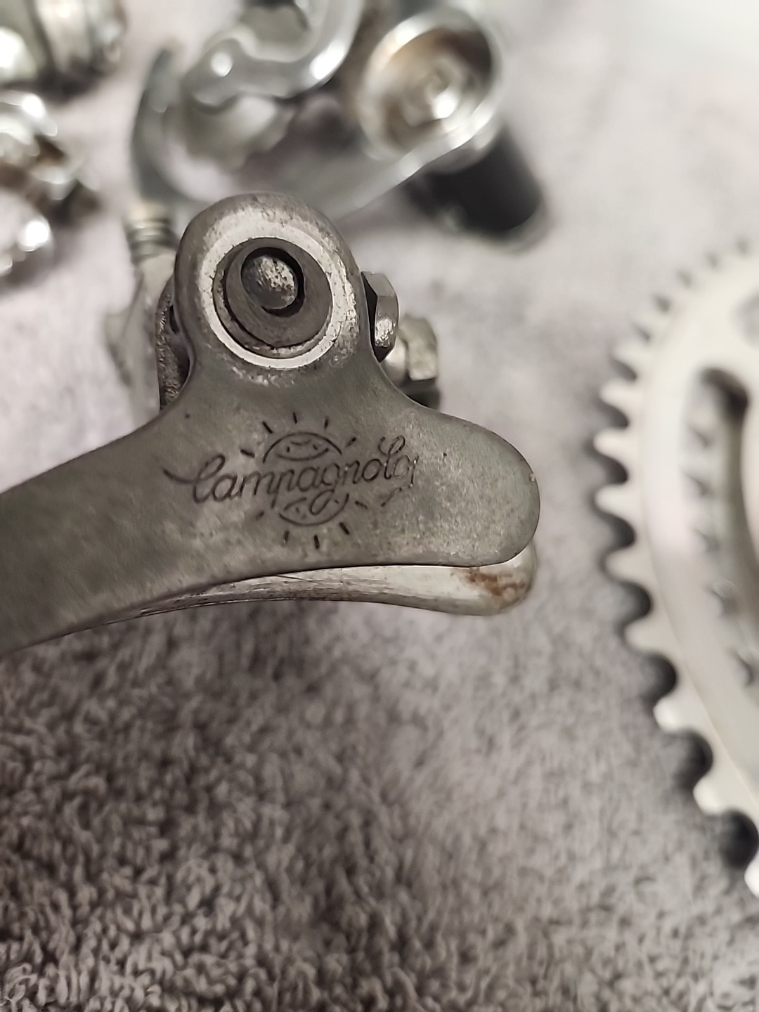 Vintage Rare Campagnolo Gran Sport Crank 3-Arm Steel, Derailleurs And Shifters.