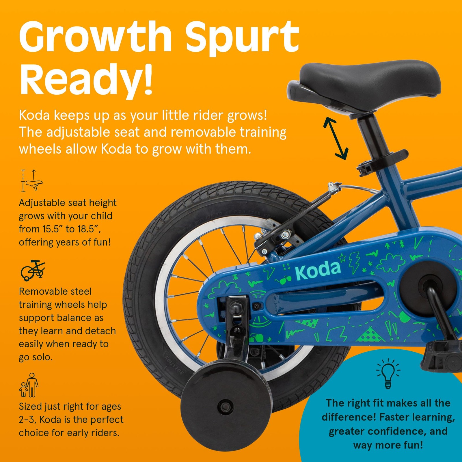 Retrospec Koda Kids Bike Training Wheels – 12In Toddler Bicycle For Ages 2-3 –