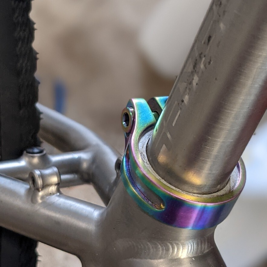 TIRIS Titanium Bicycle Seatpost Clamp Bike Seat Tube Collar clip 31.8/34.9