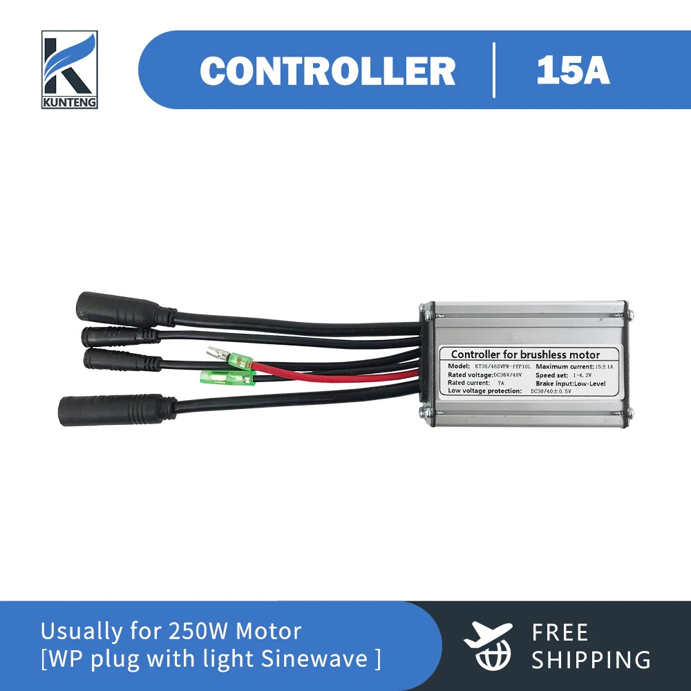 E-bike KT Controller 36 48V 250-1000W Sinewave SM/WP Plug Controller with Light