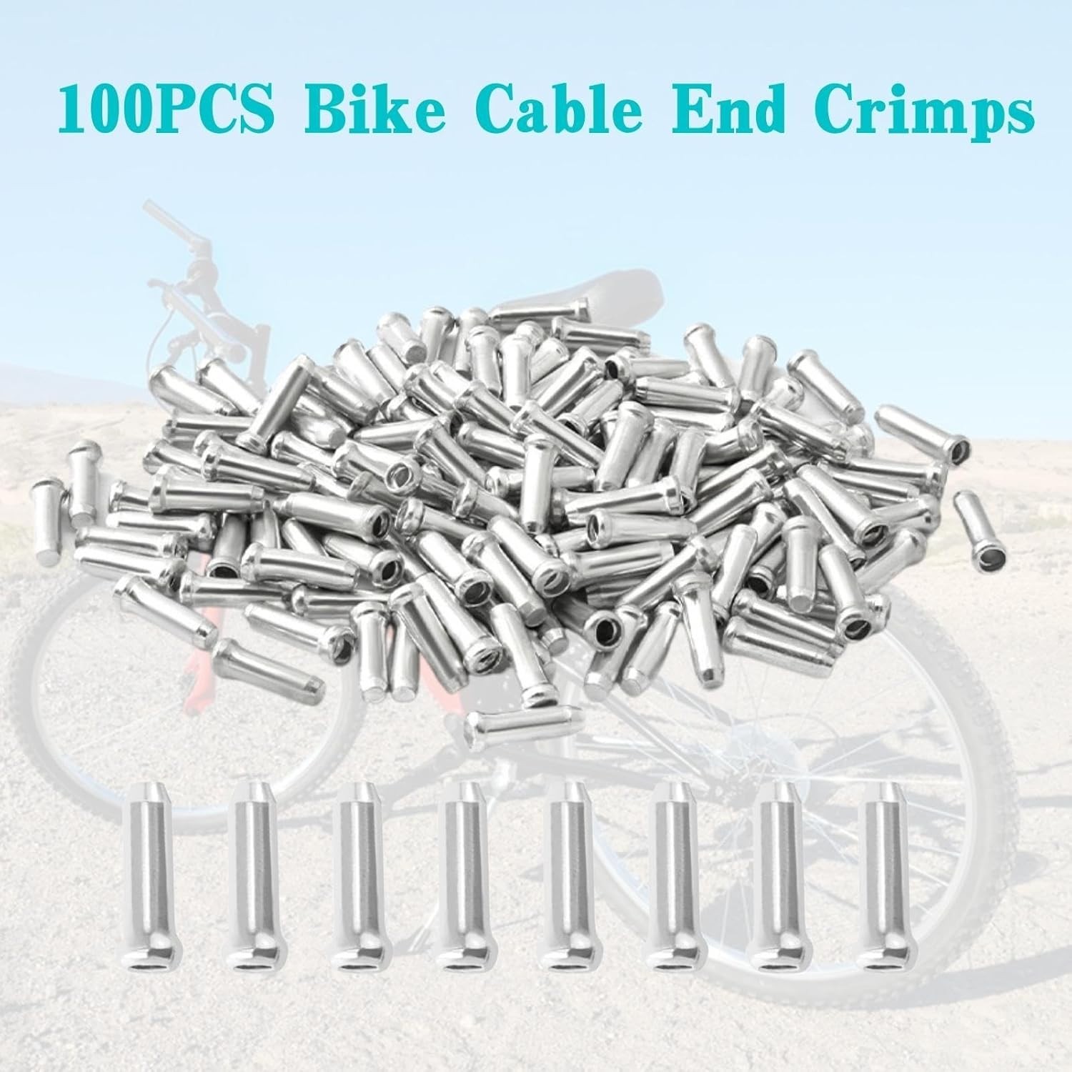 Versatile 100PCS Bike Cable End Caps – Fit 1mm to 1.8mm Cables, Durable Crimps