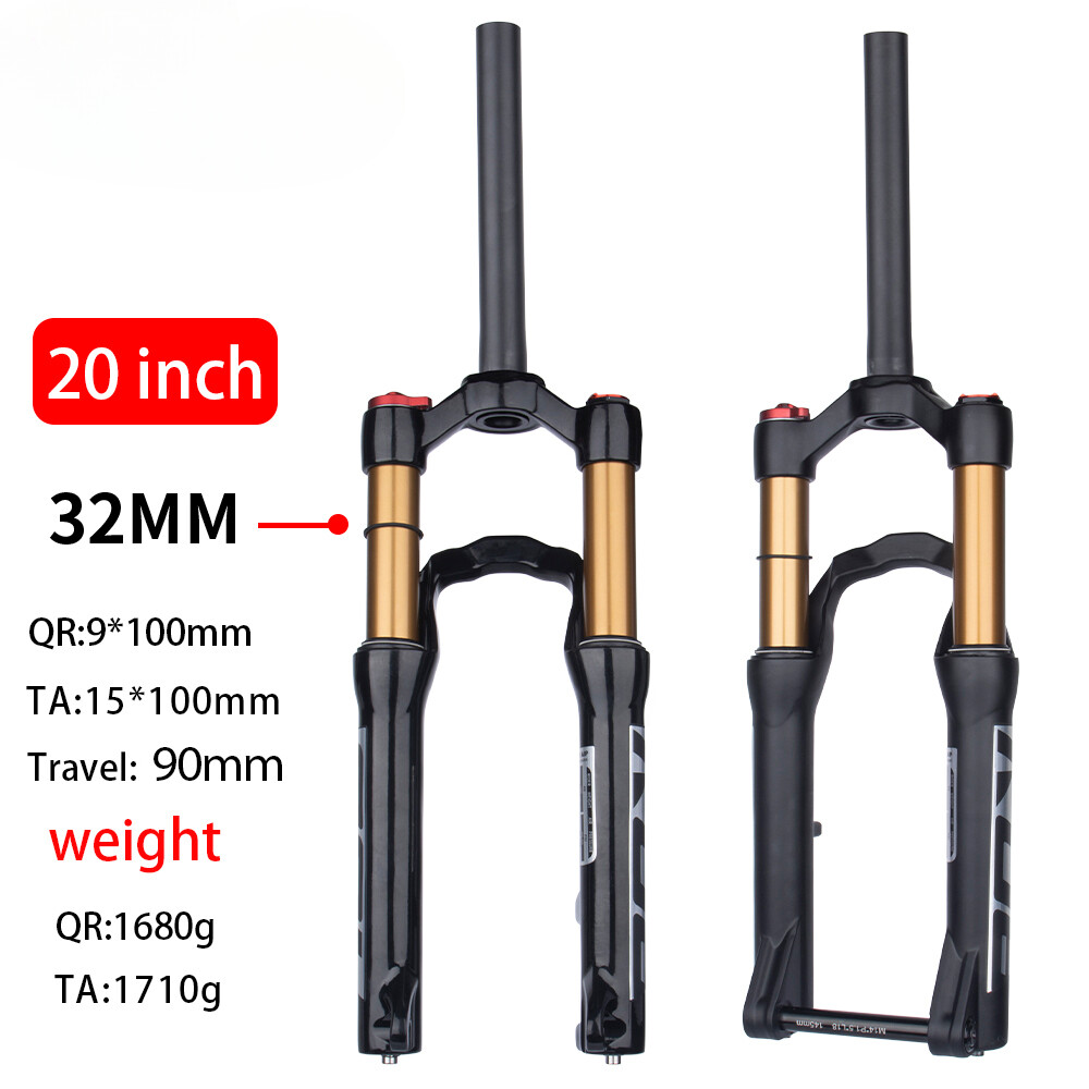 20inch MTB Bicycle Thru-Axle Quick Release Suspension Air Front Frok 90mm Travel