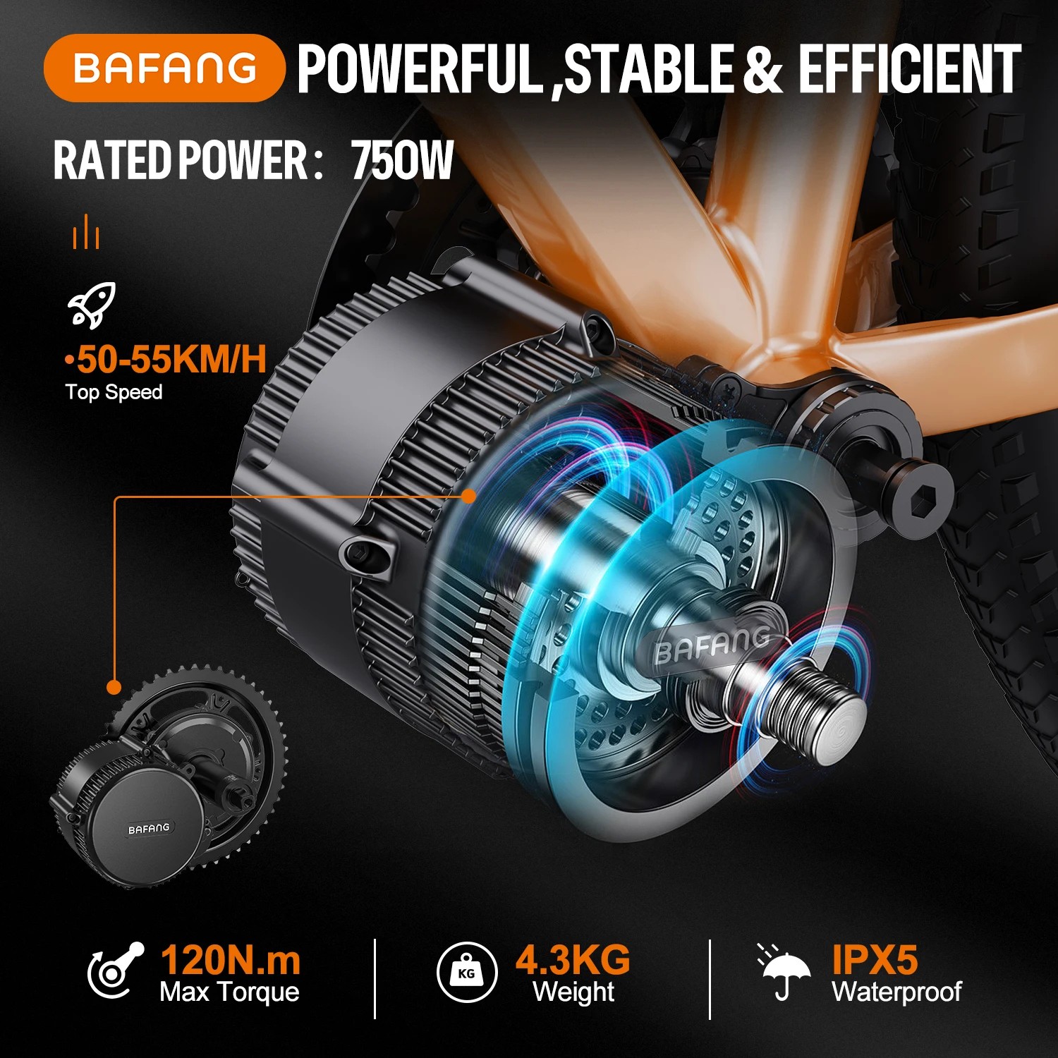 48V750W Bafang Mid Drive Motor Electric Bicycle Conversion Kit BBS02 Ebike