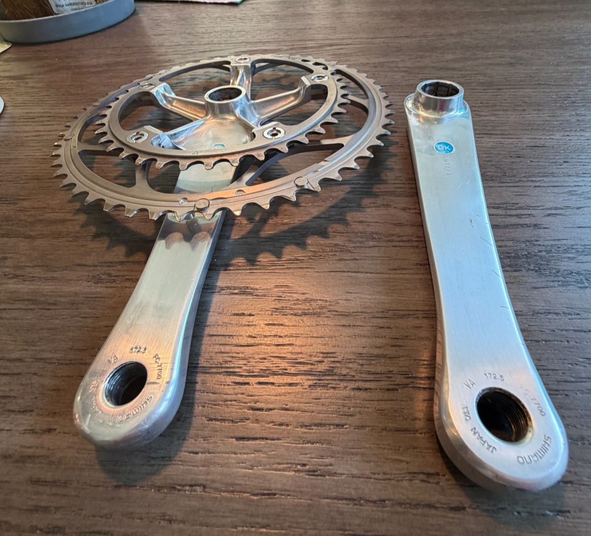 Shimano Dura Ace crankset FC-7700, 172.5mm, with chainrings 53/39t