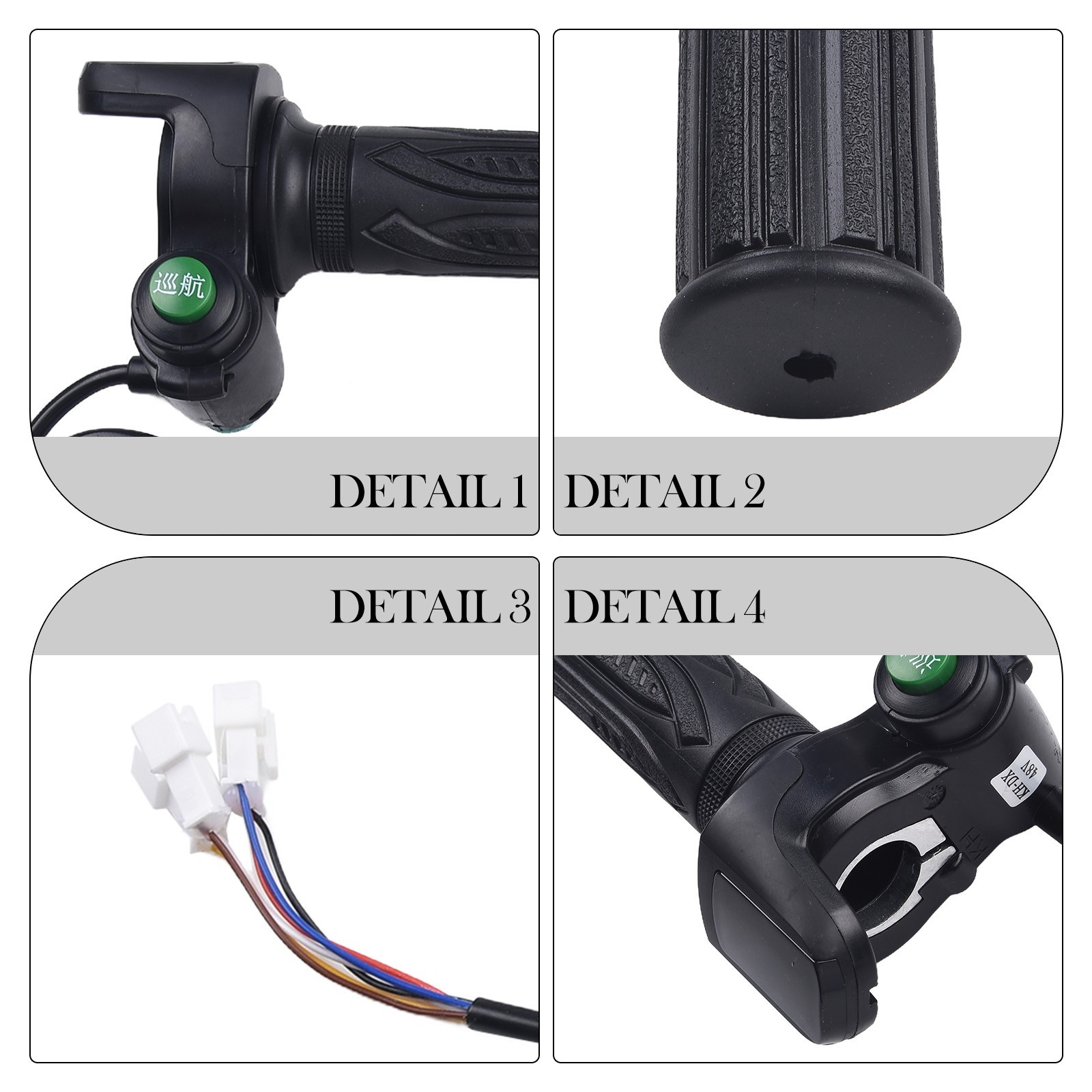 EBike Throttle Grip with 5 Pin Interface and Real time Voltage Display