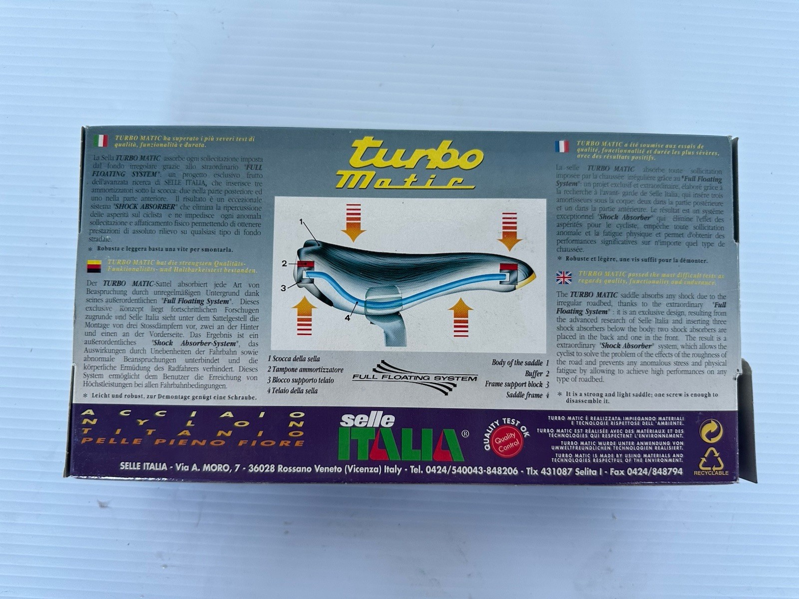 NOS Selle Italia Turbo Matic Saddle Black Vintage MTB Road Bike w/Box