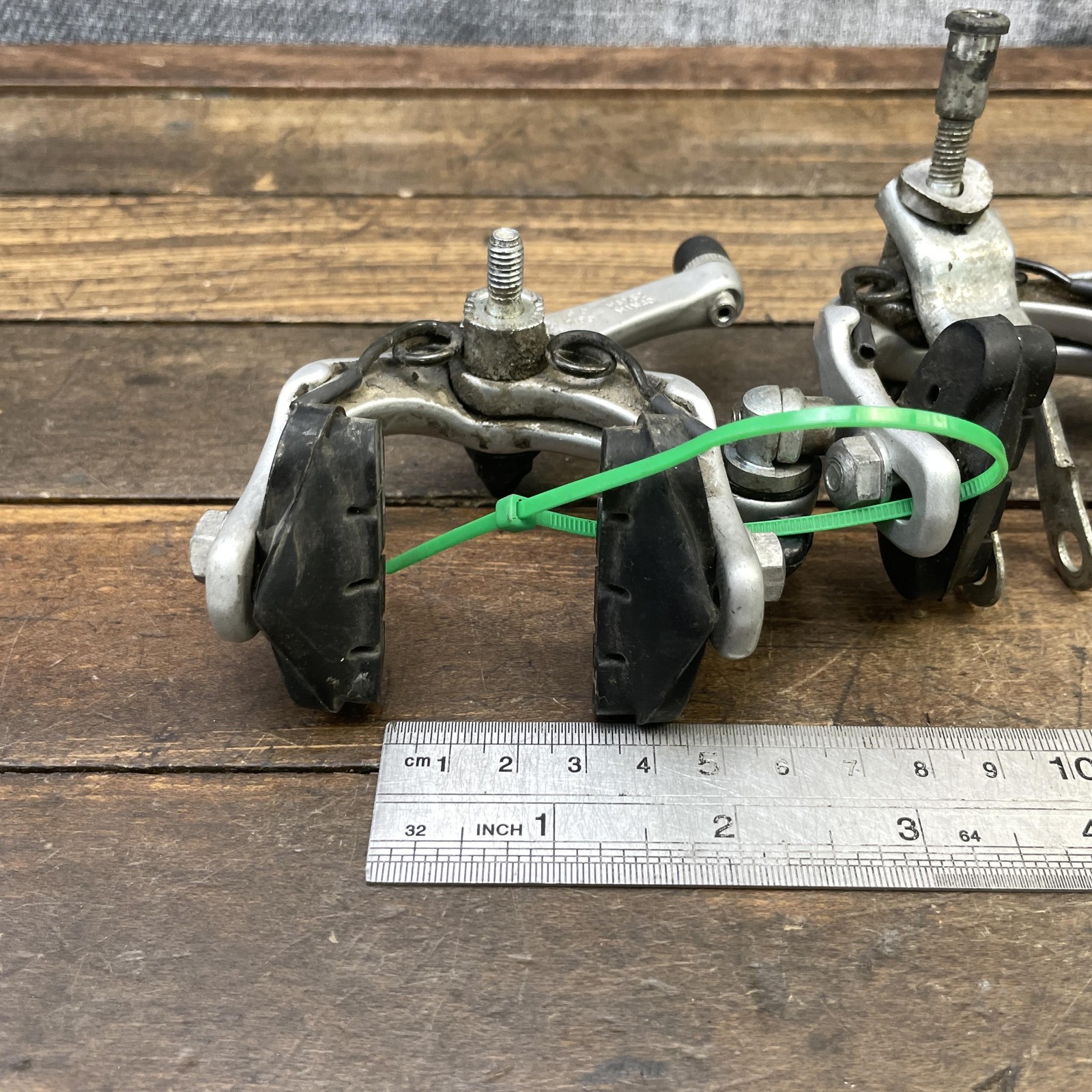 Vintage Dia-Compe BRS Edge Caliper Brake Set Silver Road Bike F/R Pair Side Pull