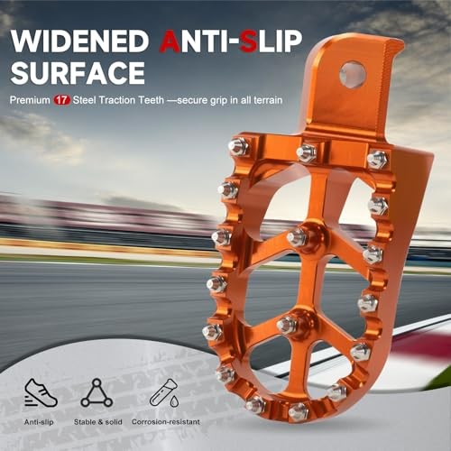 Dirt Bike Foot Pegs for Tutti Soleil 01 CNC T7075 Wide Footpegs Anti Orange